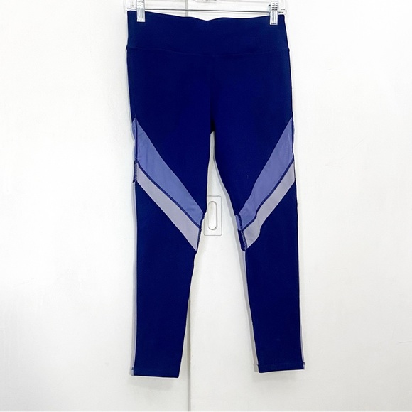 FABLETICS workout exercise color blocked mesh stripe leggings polyester knit S - Picture 1 of 7